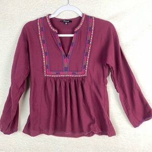 MADEWELL Lot Of 2 Womens Blouses Size XS Boho‎ Hippie Florals Mulitcolors